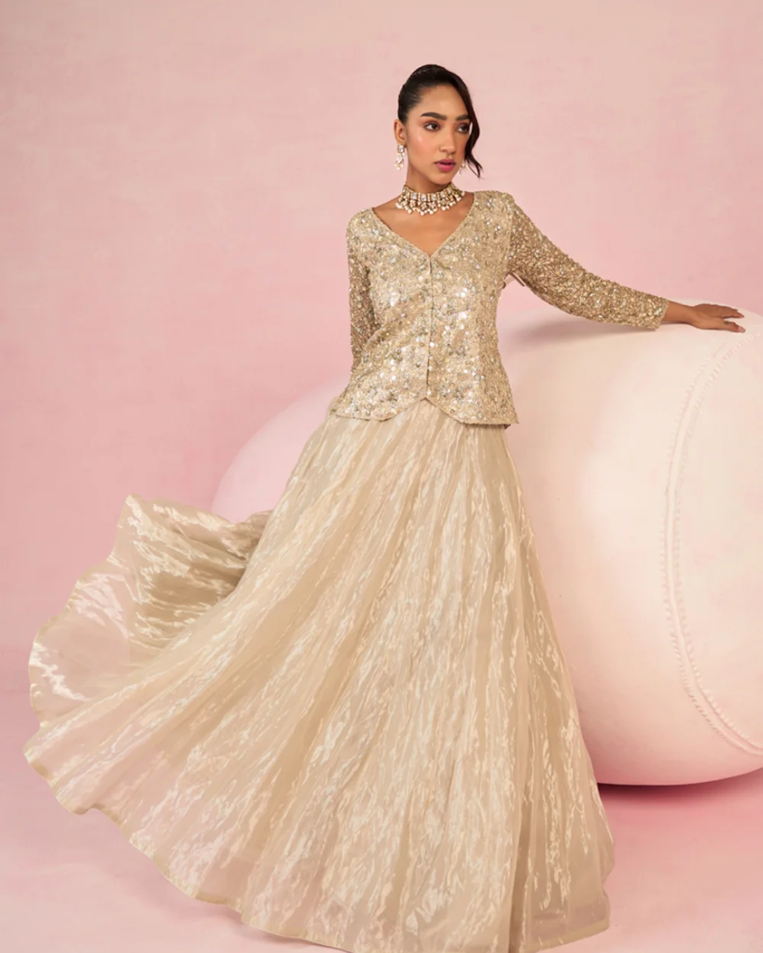 Prevasu - Ivory Jacket Set From Solene