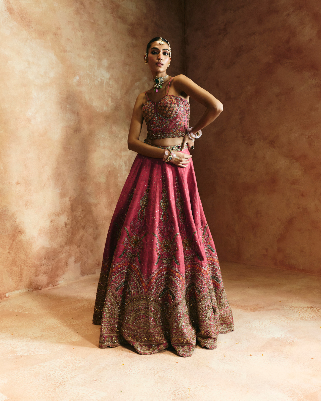 Aman Takyar - Carrot Lehenga Set From Today's Sindh