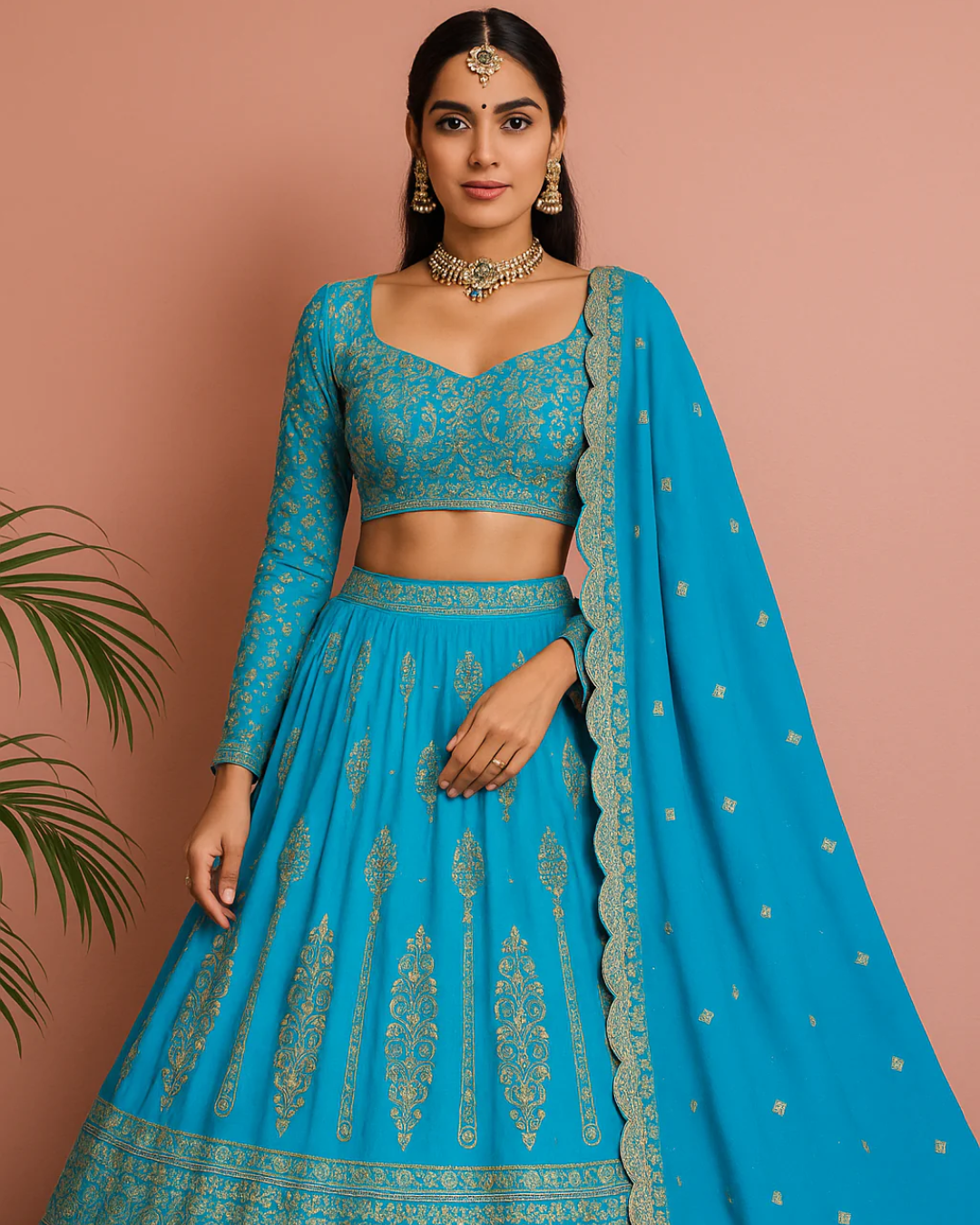 Anisha Shetty - Capri Blue Lehenga Set