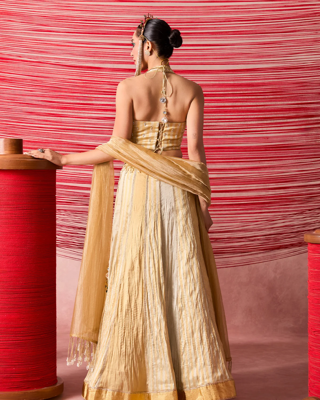 Chamee & Palak - Jugnu Gold Lehenga From Jhoom