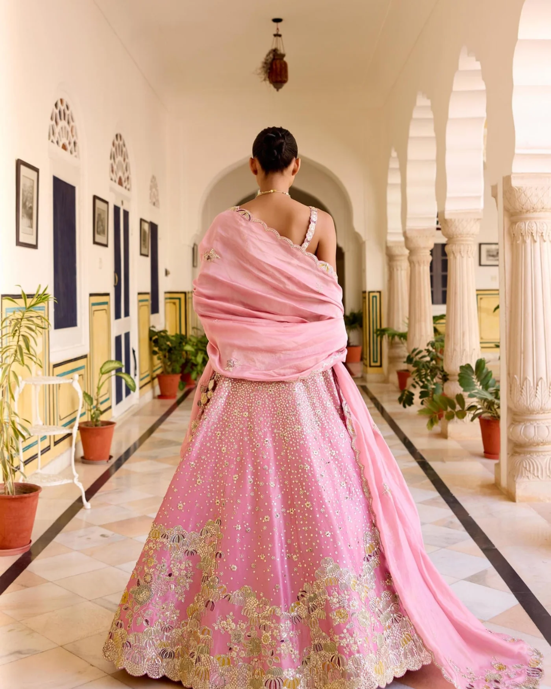 Osaa By Adarsh - Rosaline Pink Tissue Lehenga Set From SAFAR