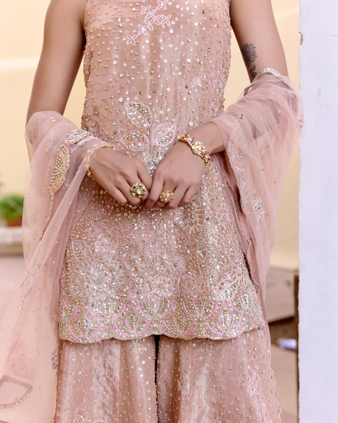 Osaa By Adarsh - Caramel Taupe Sharara Set From SAFAR