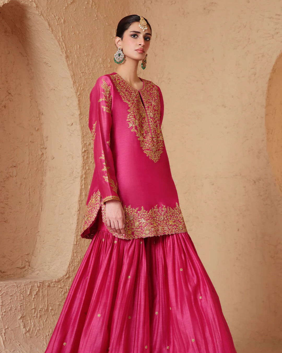 Niti Bothra - Mehrang Pink Heavy Sharara Set