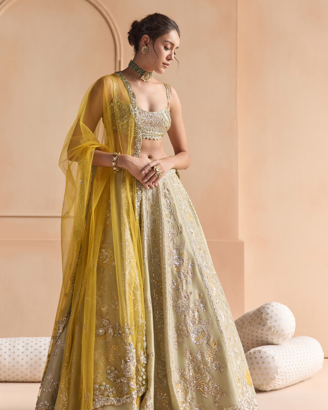 Osaa By Adarsh - Sage Embroidered Lehenga Set From Off The Record
