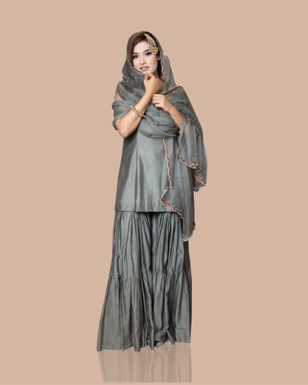 Sonali Bansal - Grey kurta with garara and dupatta From Wedding Capsule