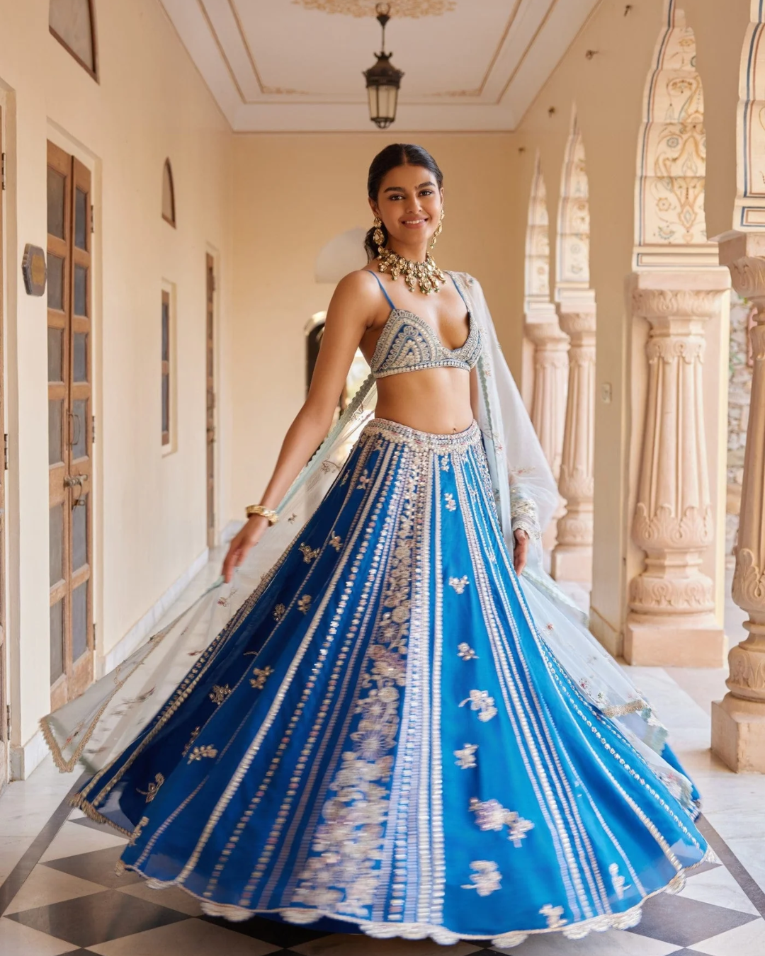 Osaa By Adarsh - Blueberry Embroidered Lehenga From RASM