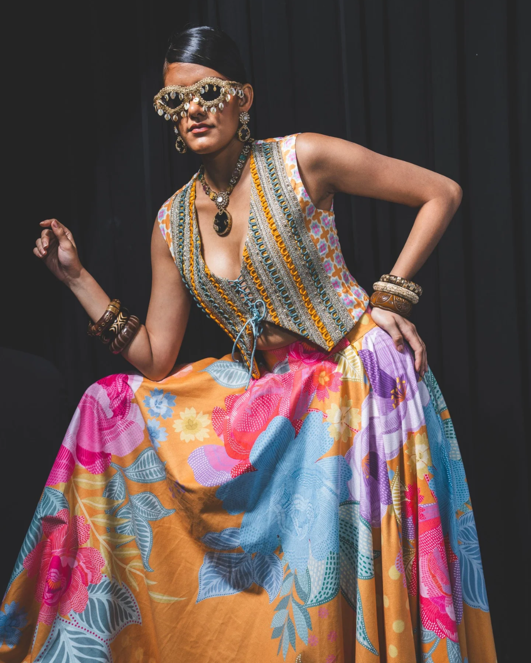 Rishi and Vibhuti - Palette Prose Lehenga From Rock & Roll