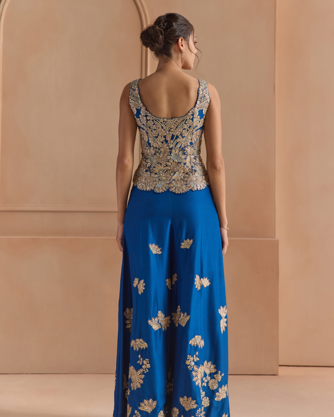 Osaa By Adarsh - Jade Blue Embroidered Top & Garara Set From Off The Record