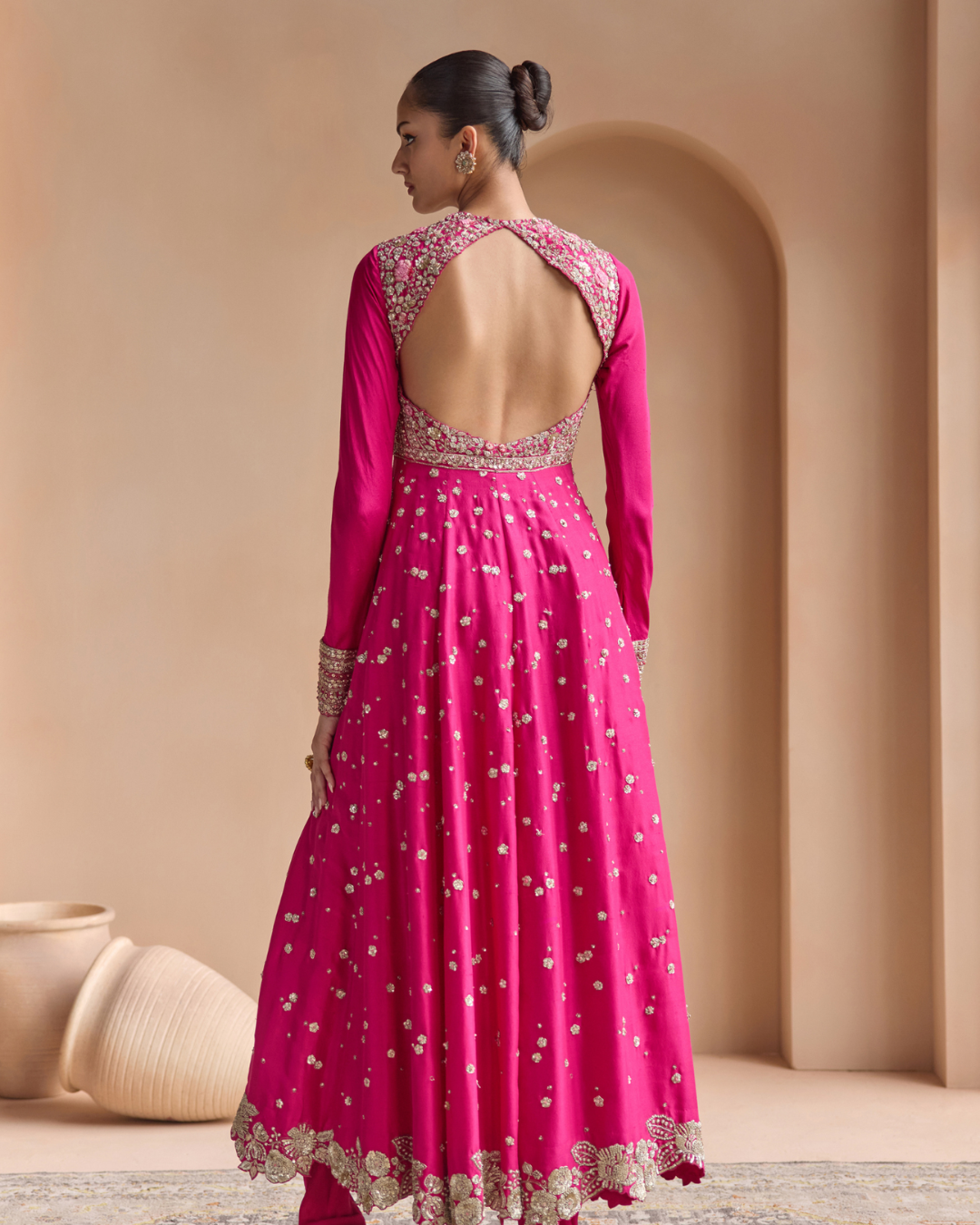 Osaa By Adarsh - Scarlet Embroidered Anarkali Set From Off The Record