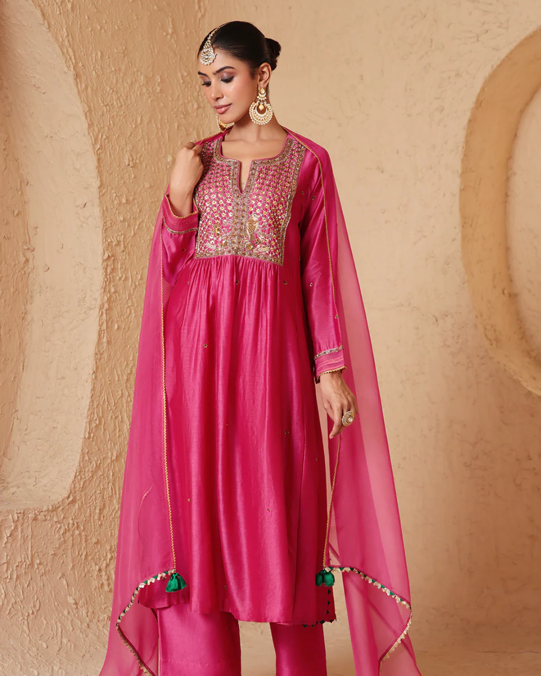Niti Bothra - Mehrang Pink Frockstyle Kurta Set