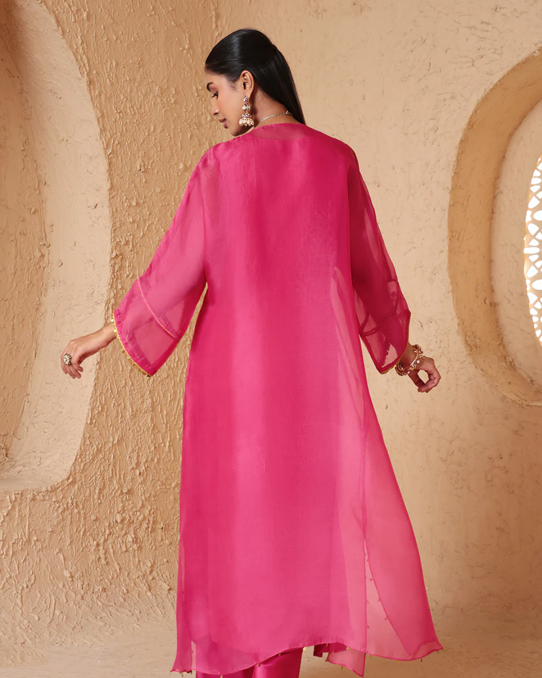 Niti Bothra - Mehrang Pink Kaftan Kurta Set