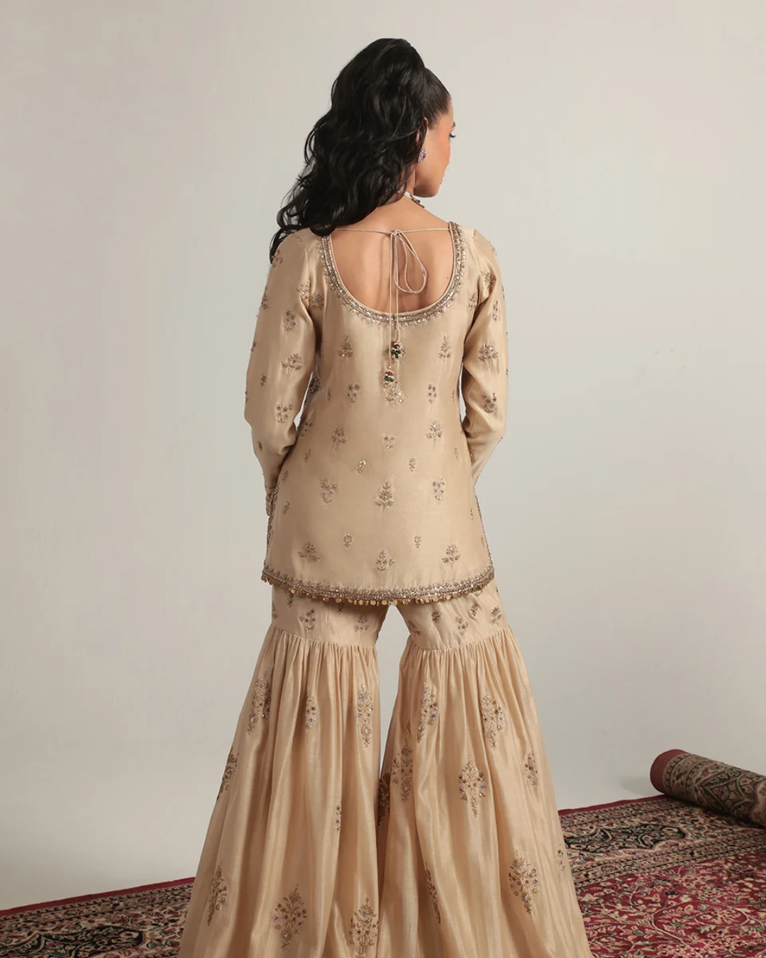 Niti Bothra - Zar-Rang Ivory Sharara Set
