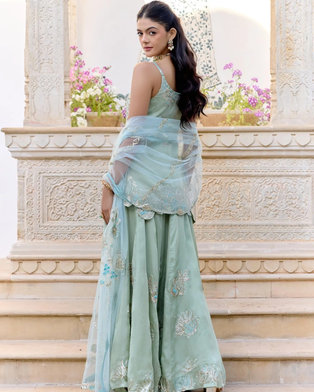 Osaa By Adarsh - Sage Sharara Set From SAFAR