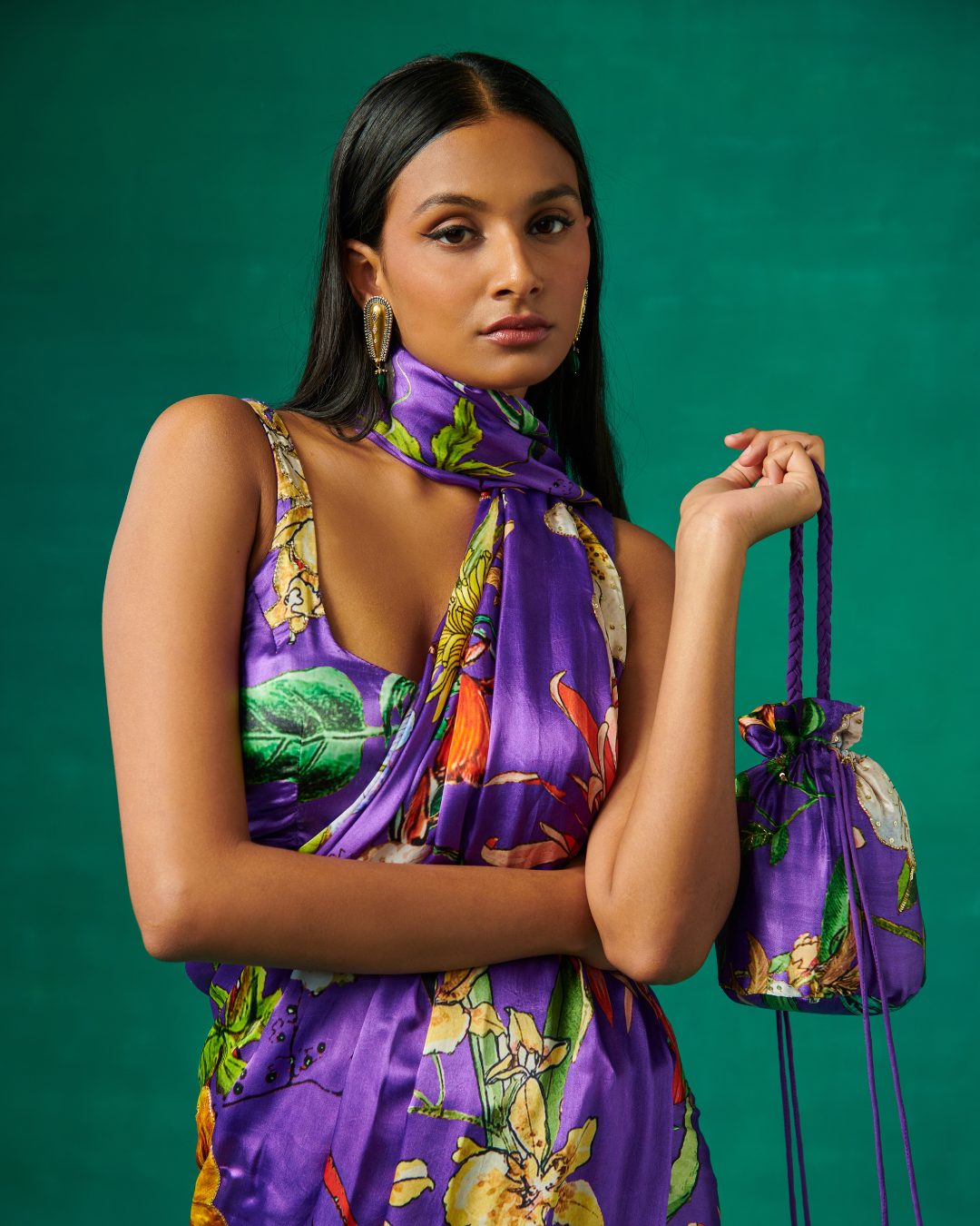 Sonali Bansal - Purple drape saree with blouse From Bageecha