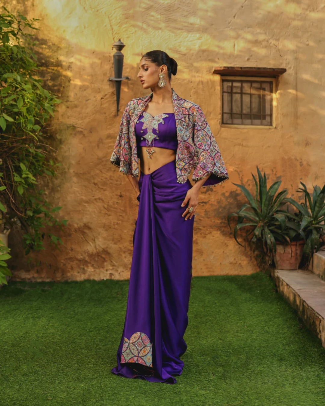 Label Moni K - Ameera Drape Set From Naqsh