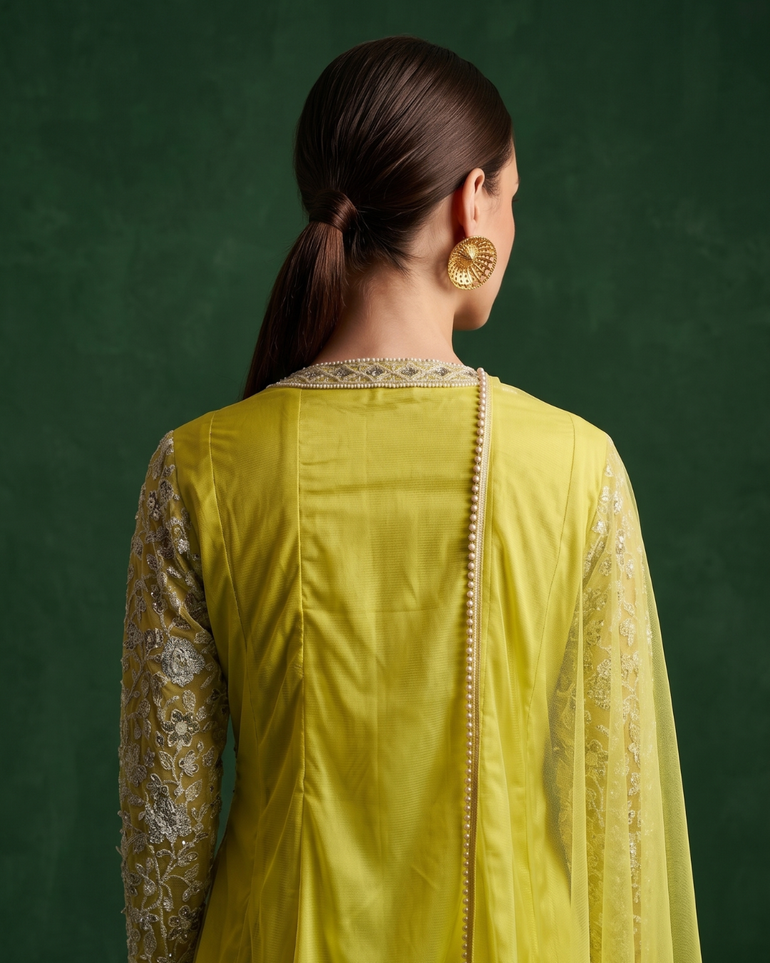 Basanti Kapde Aur Koffee - Lime Etoile Embroidered Sharara Set From Suits & Shararas