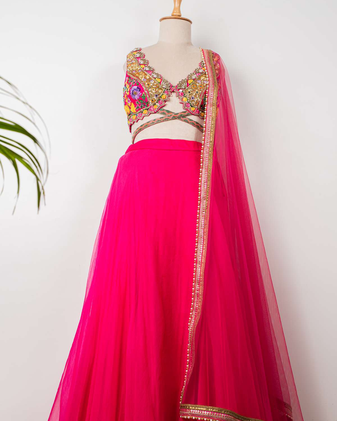 Anisha Shetty - Hot Pink Lehenga With Embroidered  Blouse