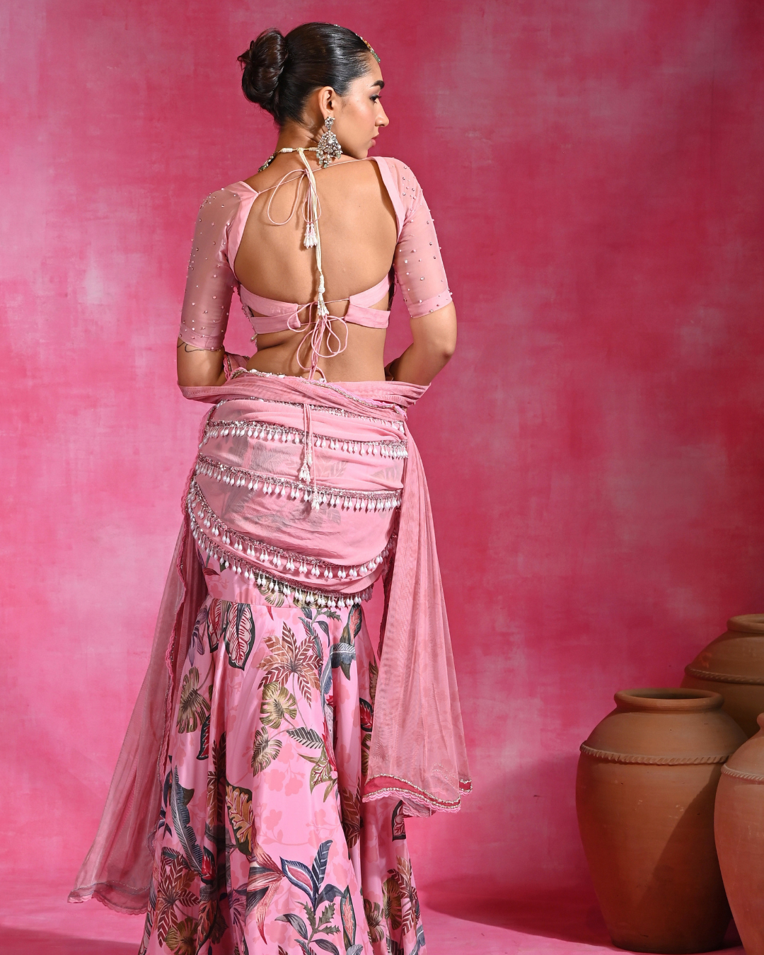 Rishi and Vibhuti - Pink Daffodil Lehnaga From Ek Main Aur Ek Tu
