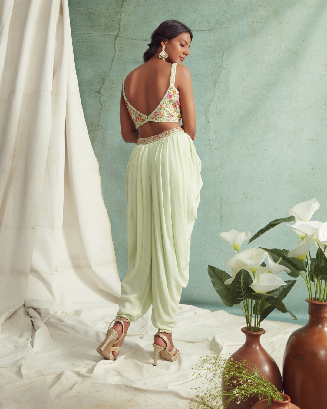 Priyanka Jain - Dhoti Pants With Crop Top And Cape, And A Belt To Style From Love Of Tomorrow
