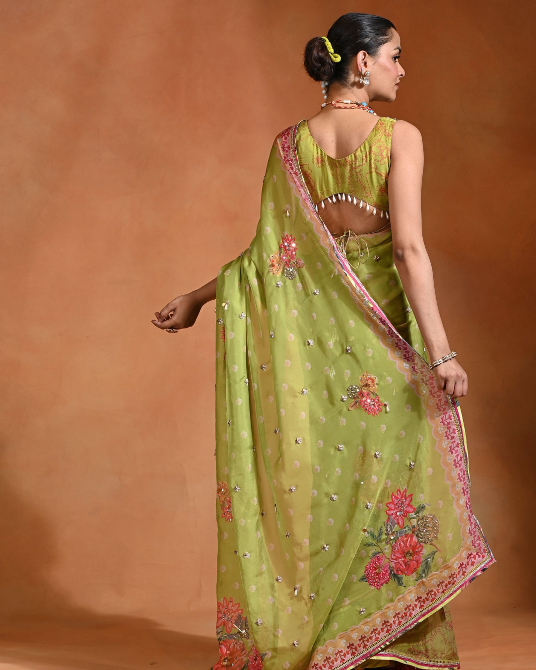 Rishi and Vibhuti - Brat Floral Saree From Ek Main Aur Ek Tu