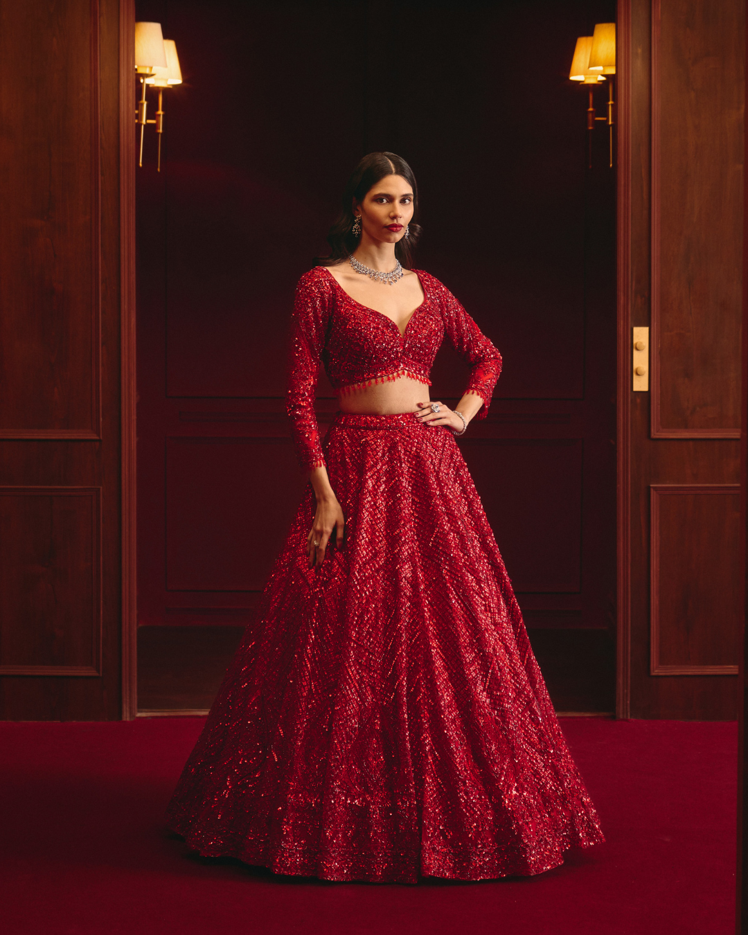 Angad Singh - The Royal Ember with Extra Veil Dupatta From The Regent