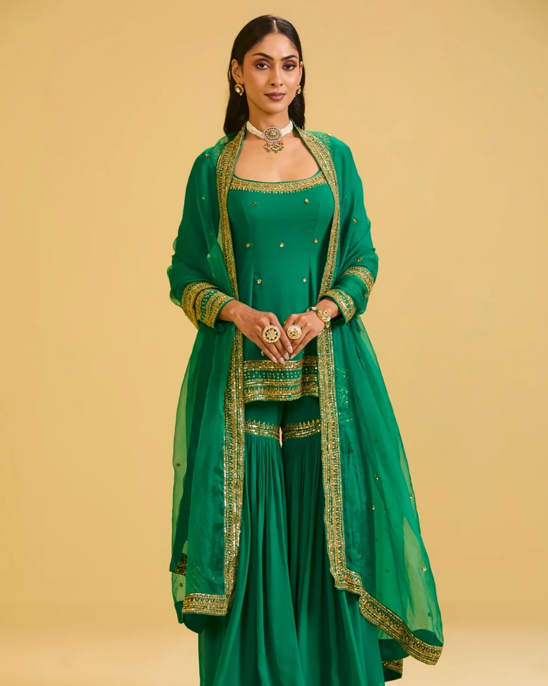 Esha Koul - Green Sharara Set From Naaz
