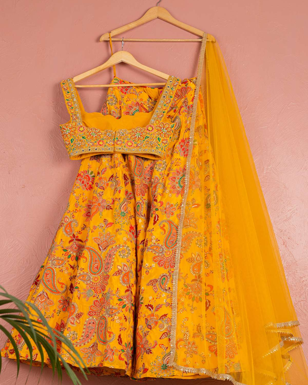 Anisha Shetty - Yellow Bloom Printed Lehenga Set