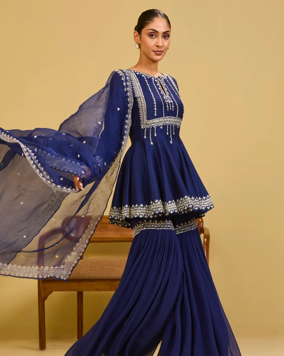 Esha Koul - Blue Peplum Set From Naaz