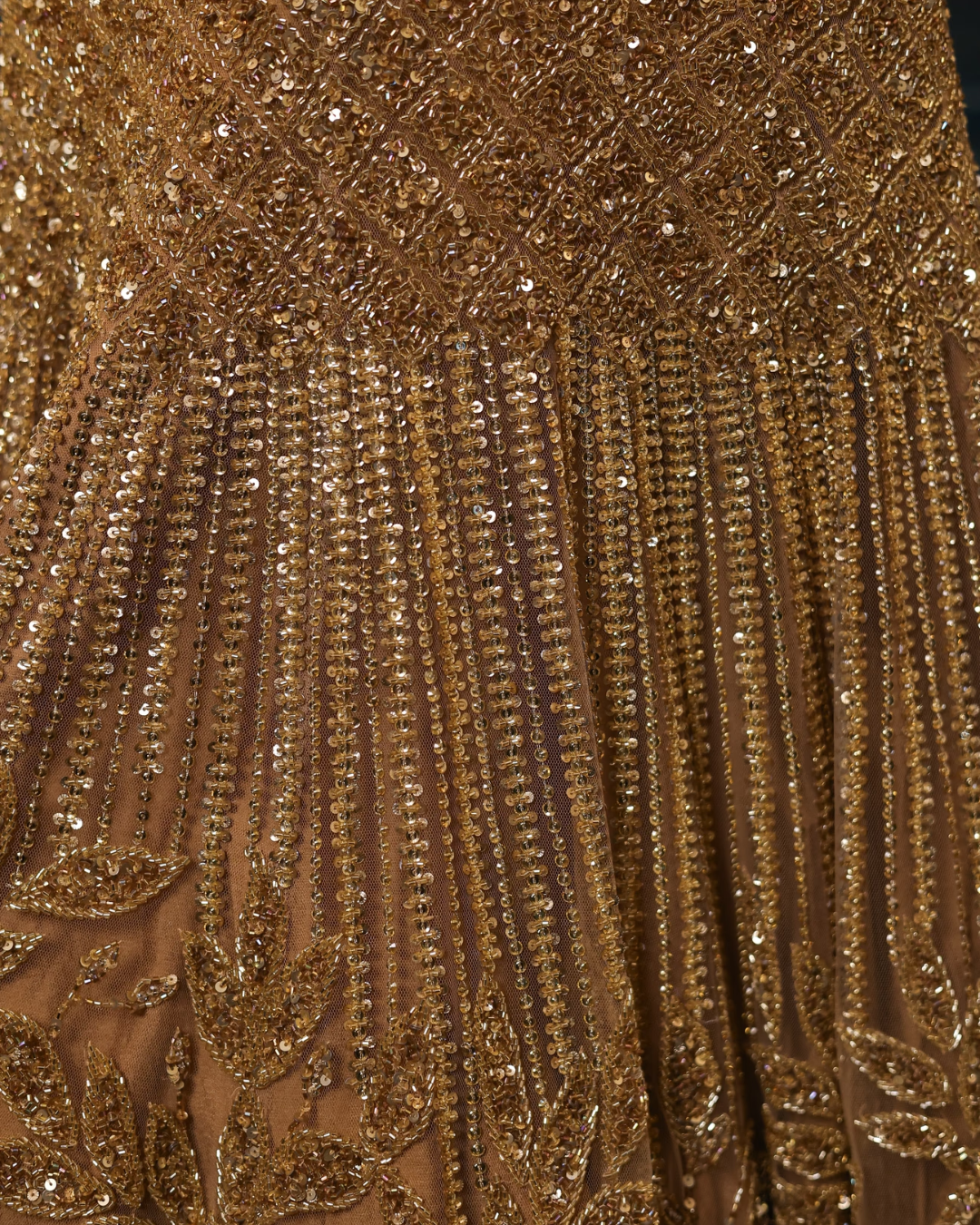 Isa by Dolly Wahal - Stella Gold Fishcut Lehenga From Farra