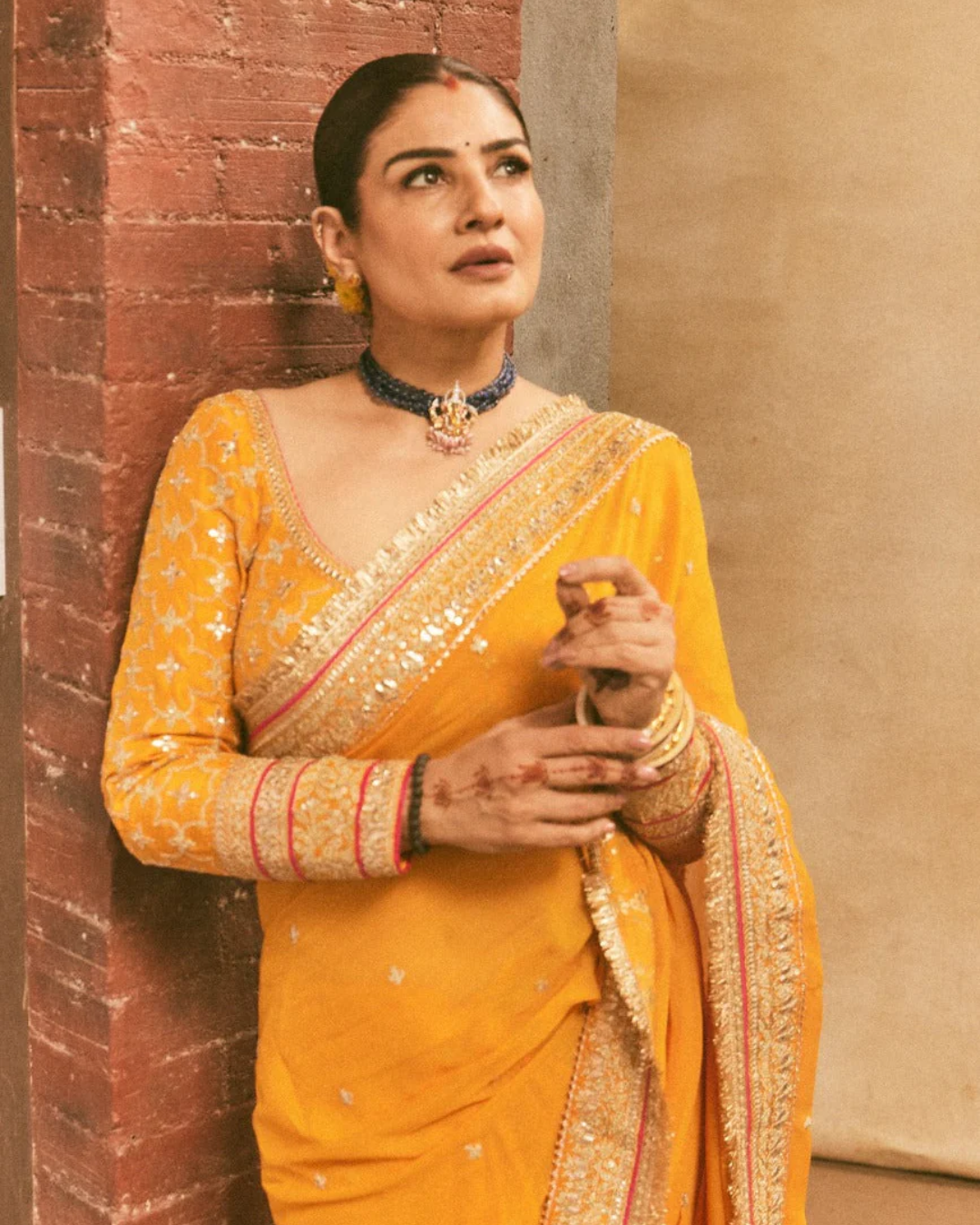 Gopi Vaid - Raveena Tandon in Dilruba Saree Set From Nizaam