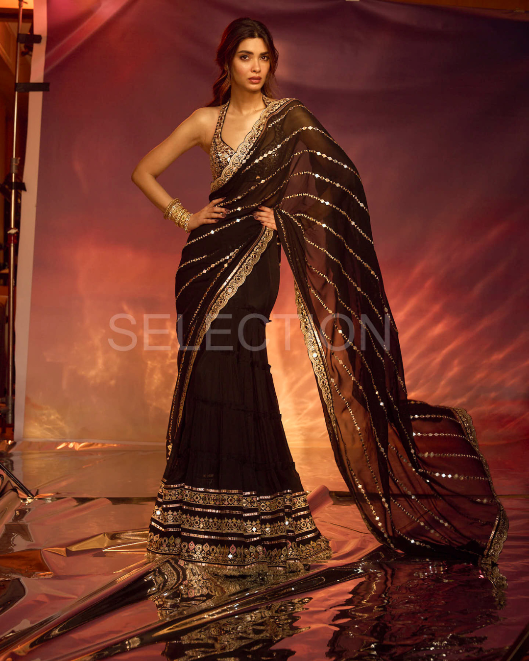 Gopi Vaid - Diana Penty in Aradhana Saree Set From Jhilmil