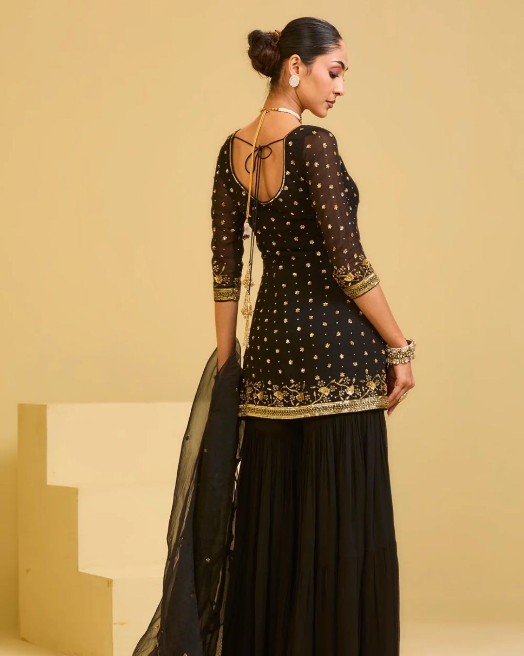 Esha Koul - Black Sharara Set From Naaz