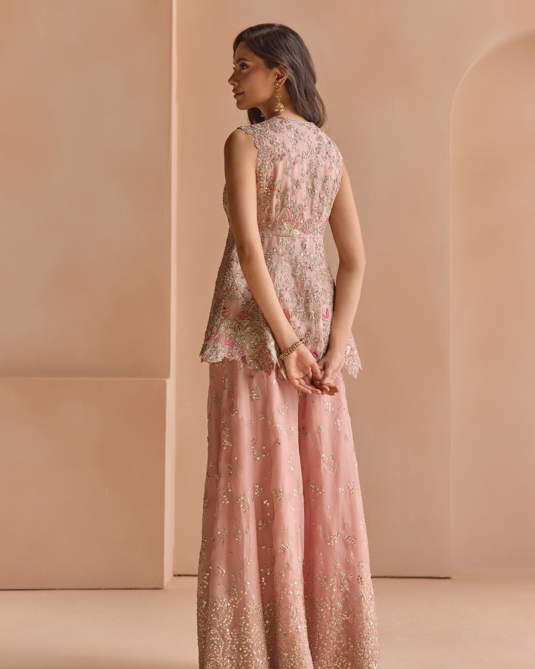 Osaa By Adarsh - Camellia Pink Embroidered Sharara Set From Off The Record