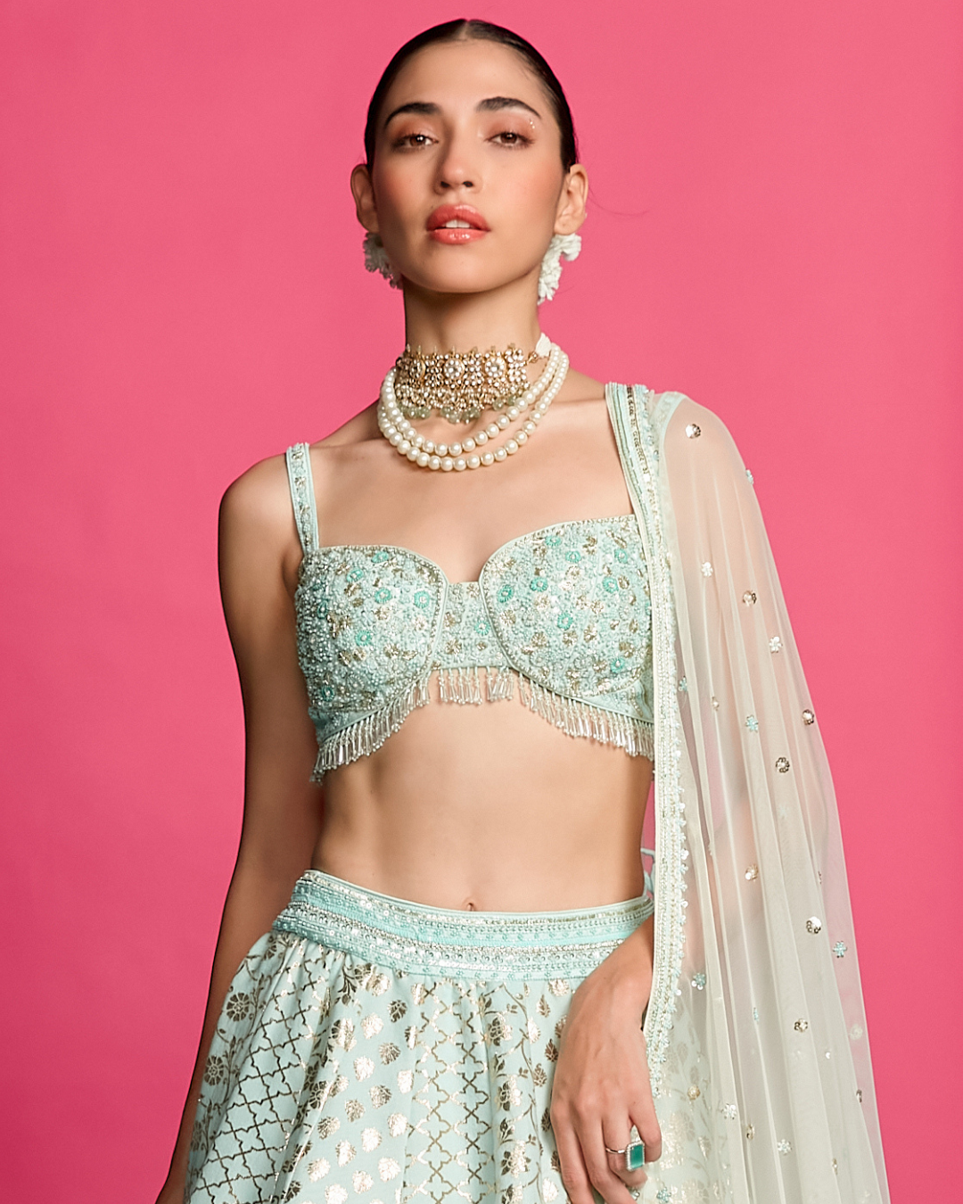 Priyanka Jain - Blue Mirage Ombre Dyed Lehenga Set From Riyasat