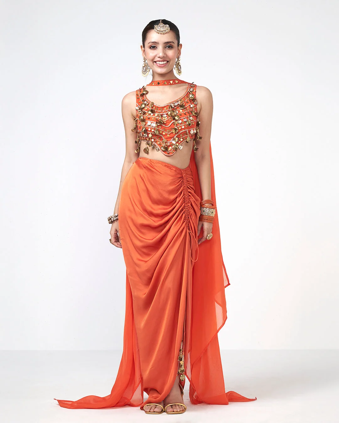 Rishi and Vibhuti - Ghungroo Drape Set From Gulon Ke Rang
