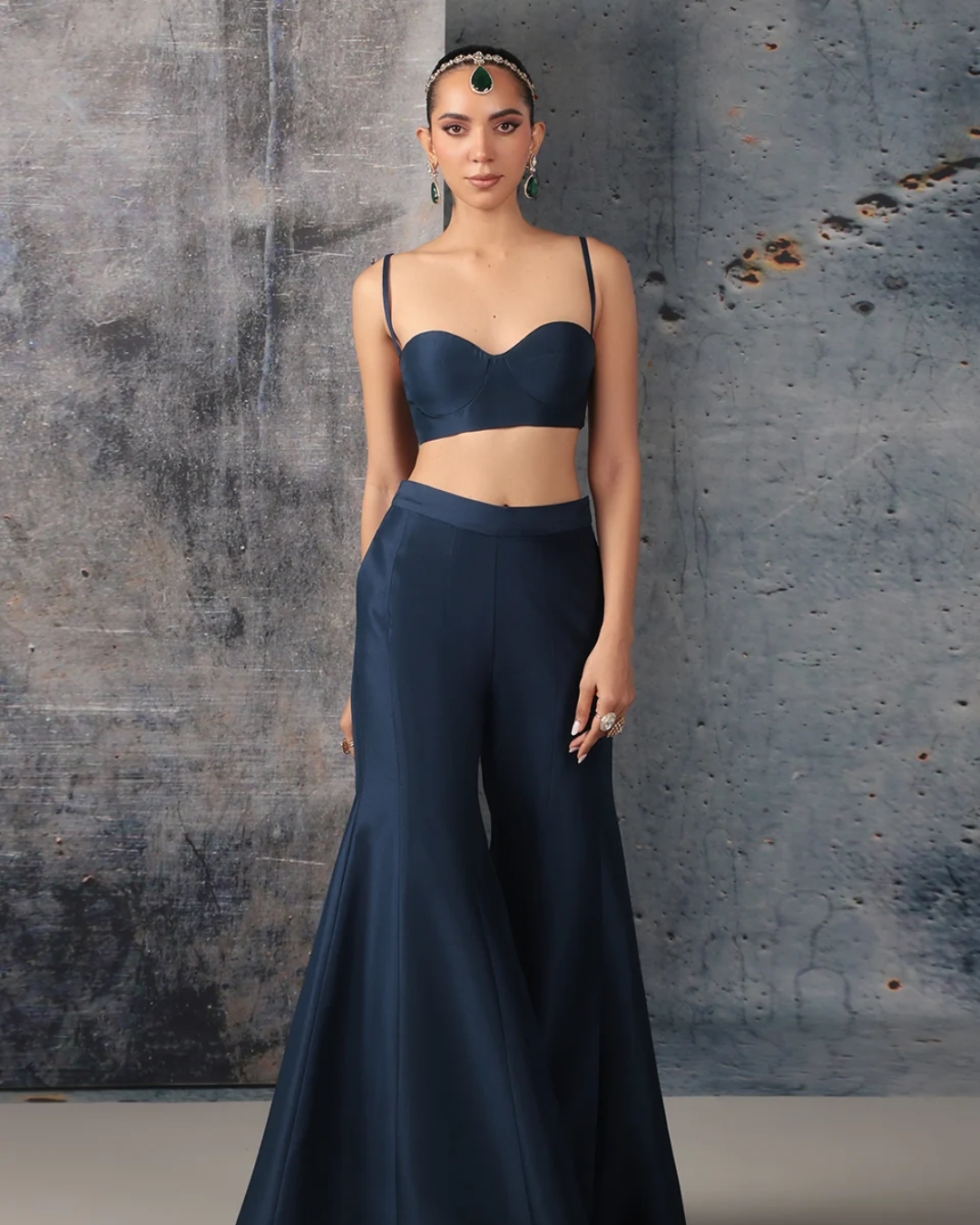 Niti Bothra - Zar-Rang Blue Long Jacket Set