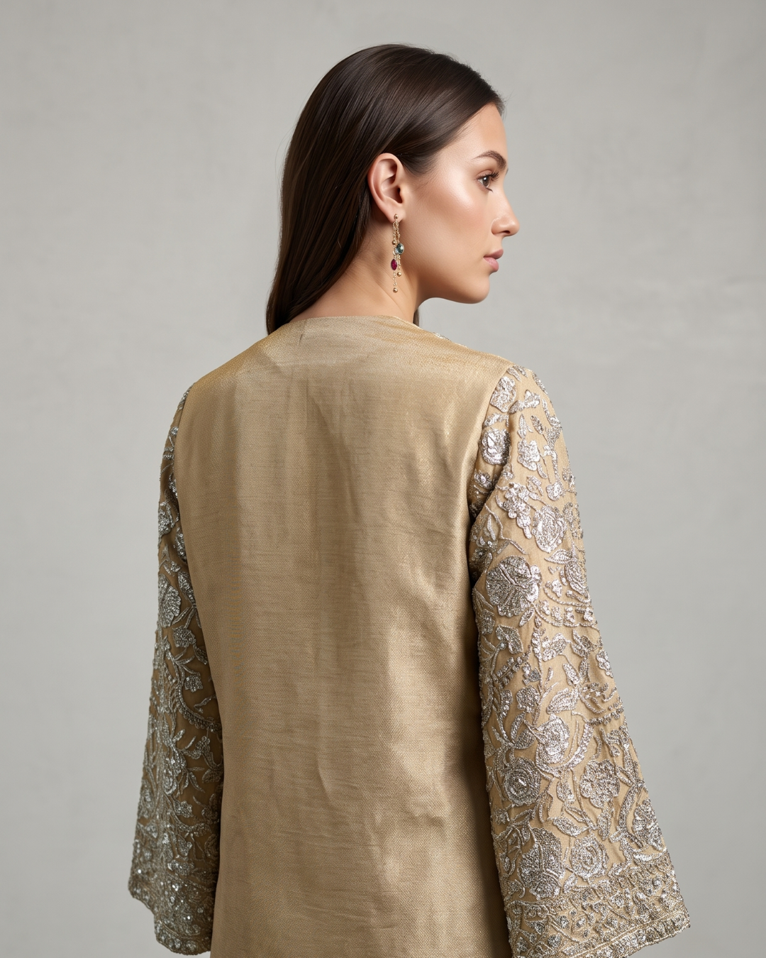Basanti Kapde Aur Koffee - Gold Embroidered Palazzo Set From Suits & Shararas