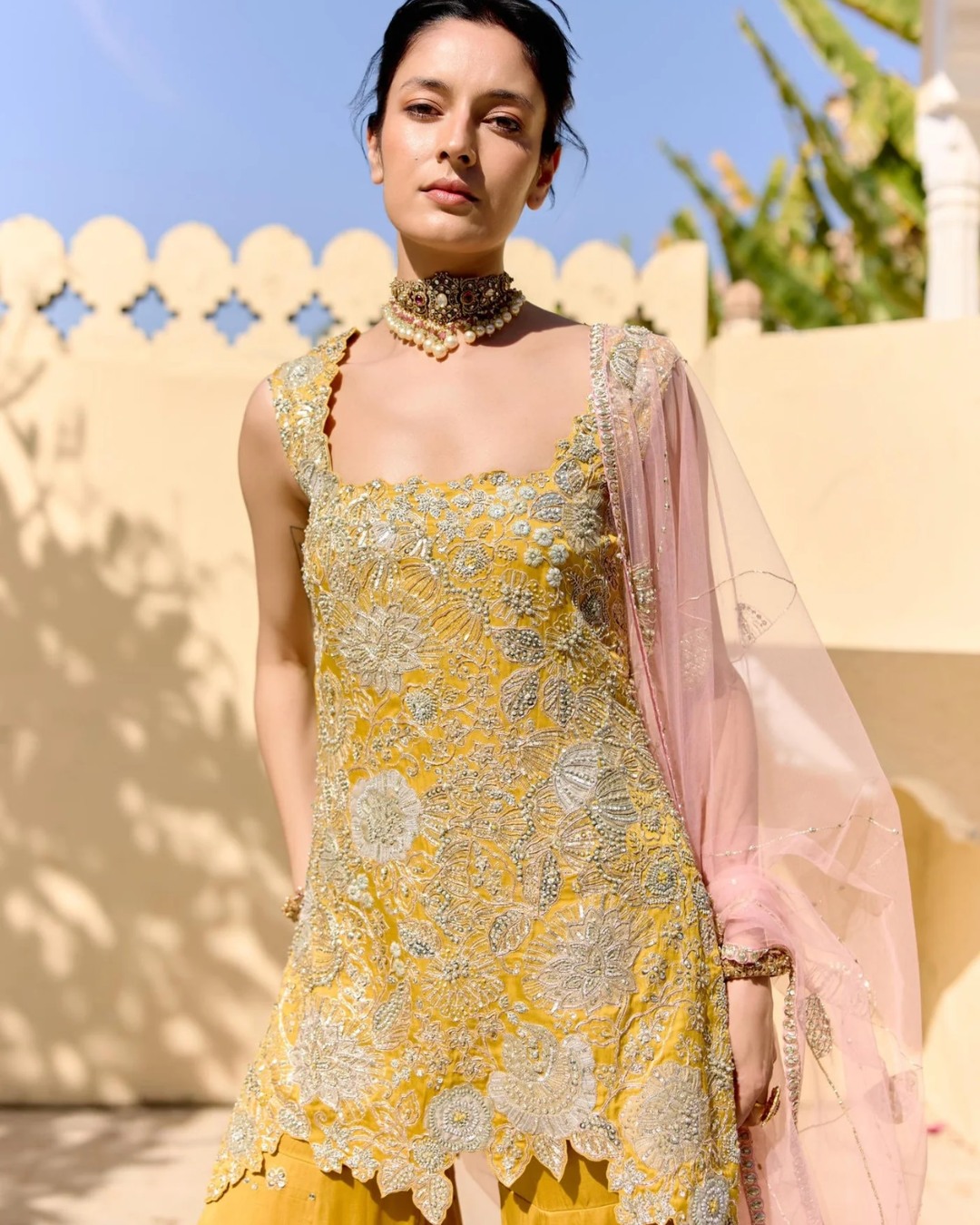 Osaa By Adarsh - Canary Yellow Sharara Set From SAFAR