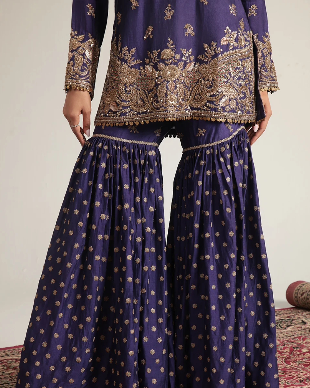 Niti Bothra - Zar-Rang Purple Buti Sharara Set