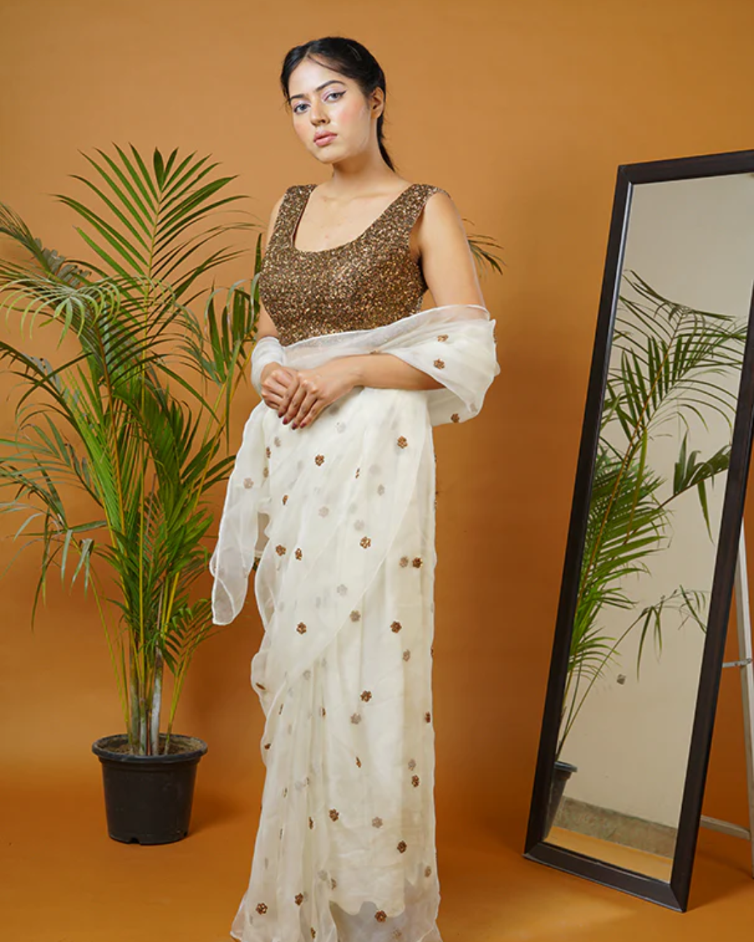 Sonali Bansal - Off white saree set From Fiza