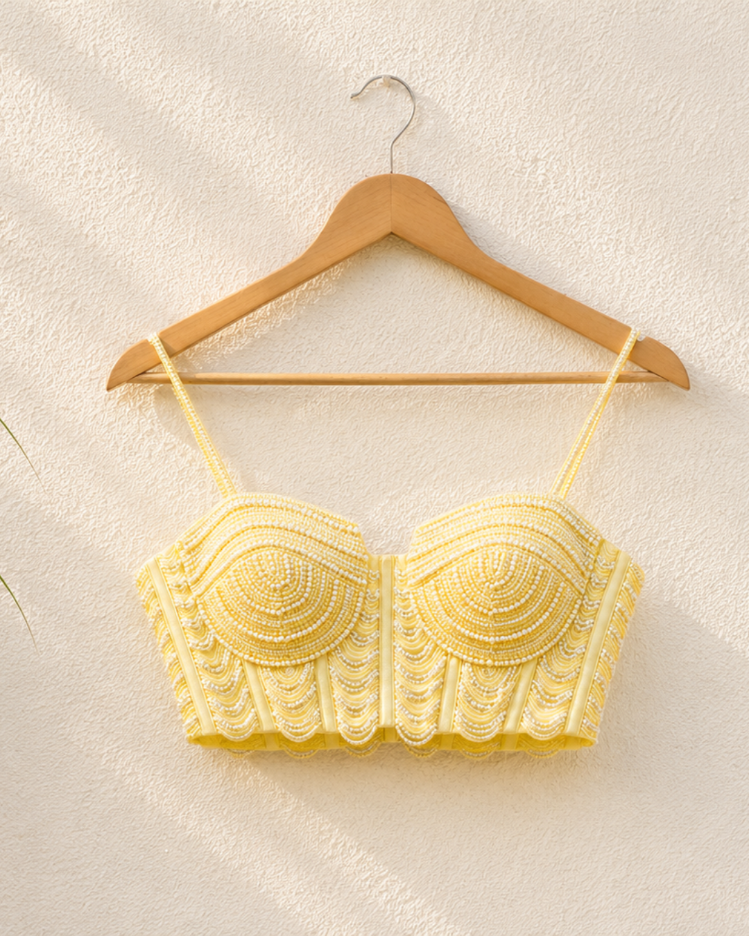 Anisha Shetty - Butter Yellow Pearl And Cutdana Blouse With Goergette Sharara