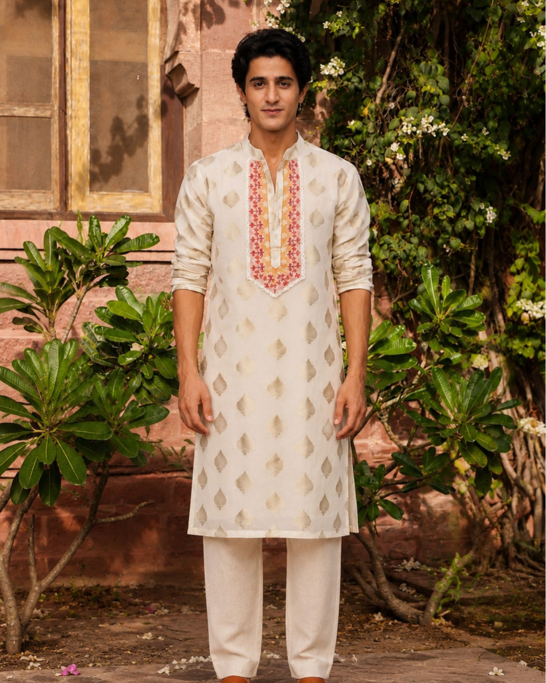 Rishi and Vibhuti - Ivory Nawab Kurta From Ek Main Aur Ek Tu