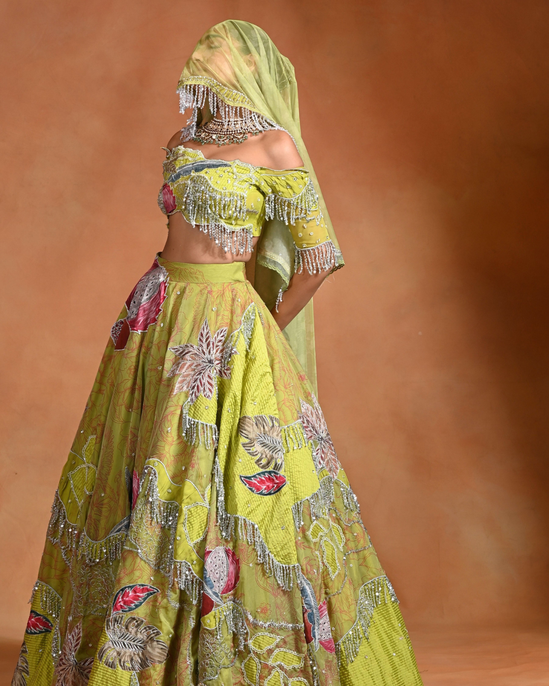 Rishi and Vibhuti - Brat Lime Lehenga From Ek Main Aur Ek Tu