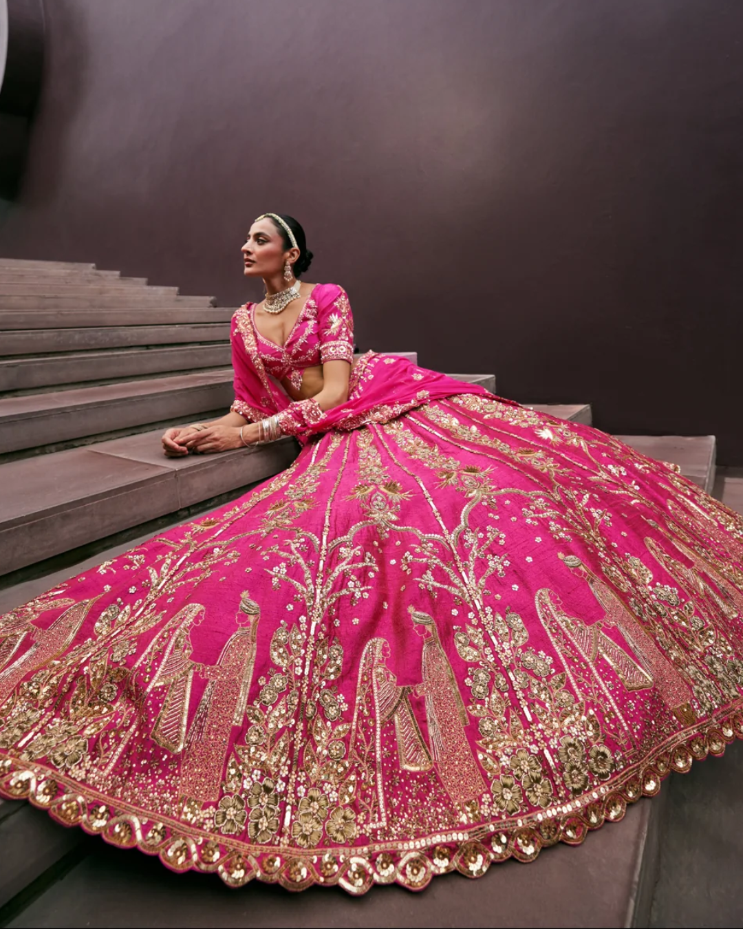 Prevasu - Rani Pink Bridal Lehenga Set From Eraya