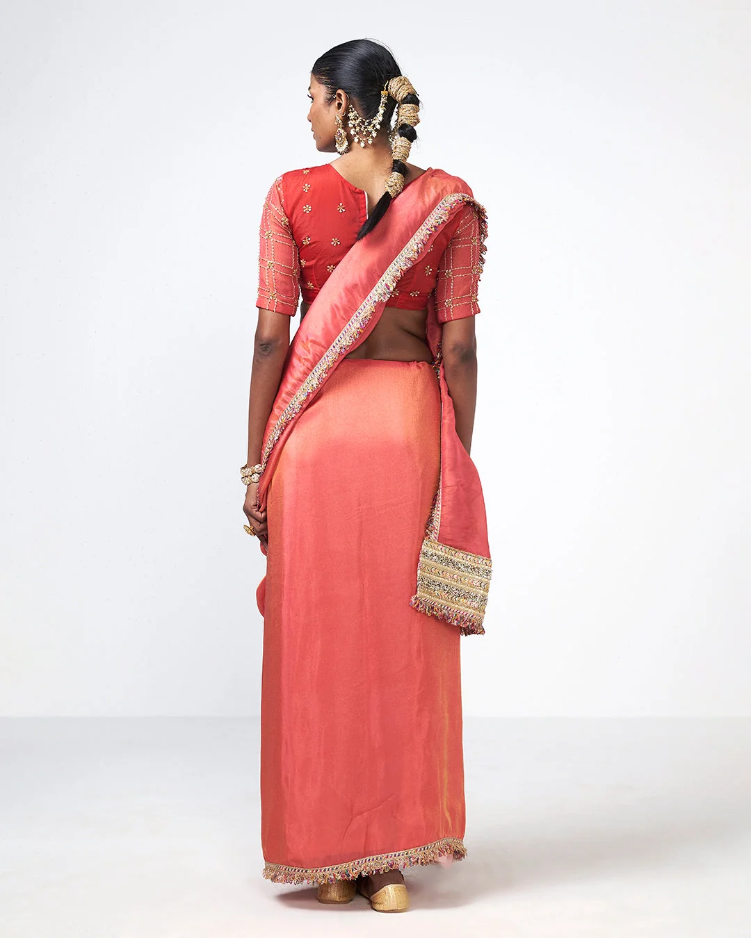 Rishi and Vibhuti - Coral Tales Saree From Gulon Ke Rang