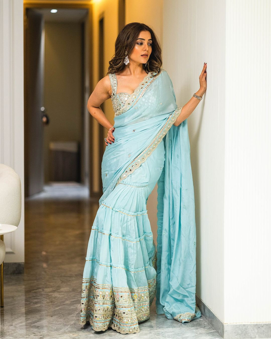 Gopi Vaid - Nisha Aggarwal in Anusha Saree Set From Jhilmil