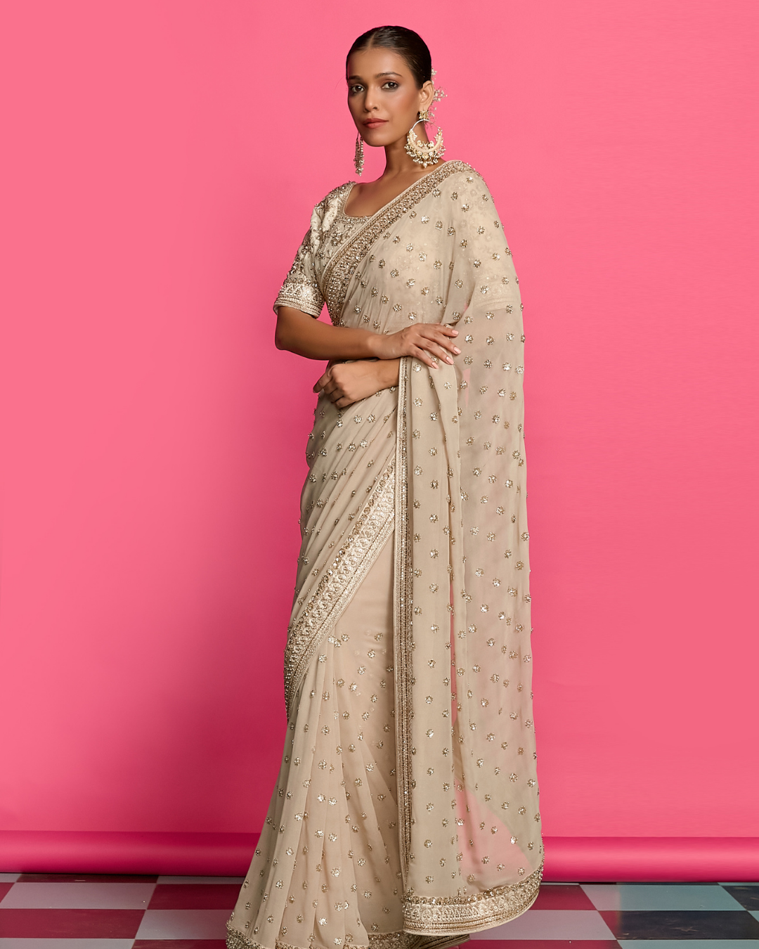 Priyanka Jain - Golden Splendor Dabka Saree Set From Riyasat