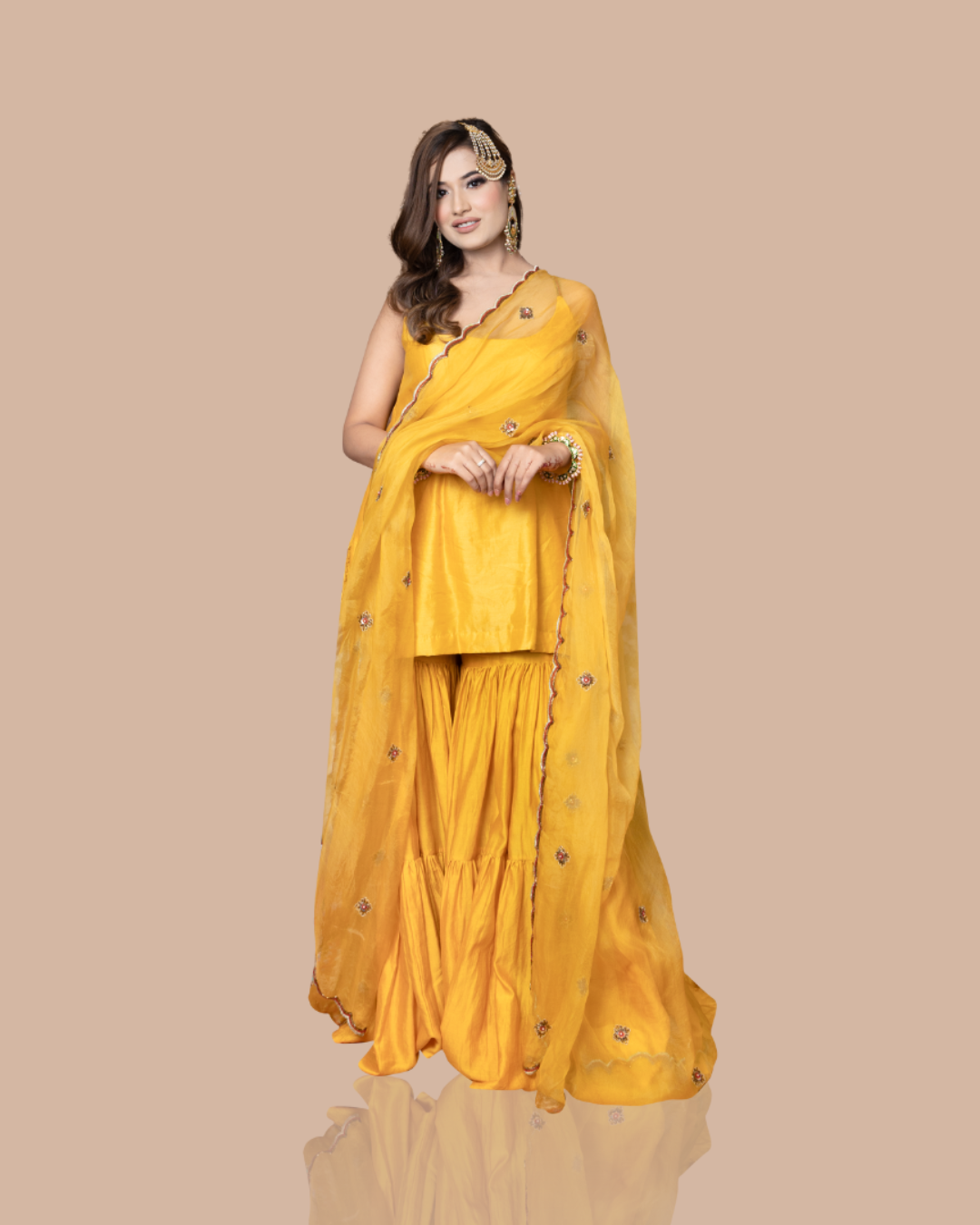 Sonali Bansal - Mustard yellow kurta with garara and dupatta From Wedding Capsule