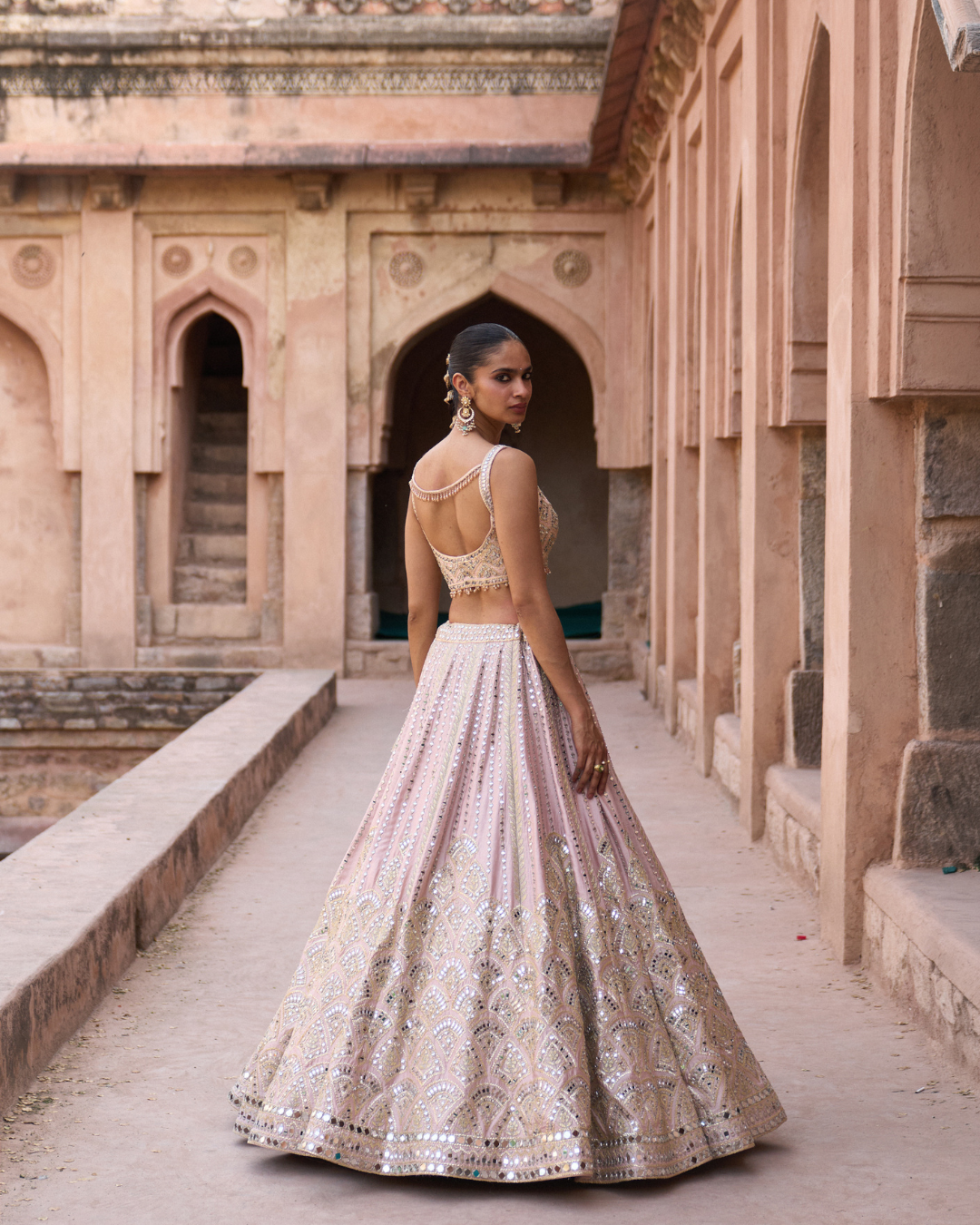 Angad Singh - SEHAR — Soft Peach Raw Silk Lehenga Set From Zariya