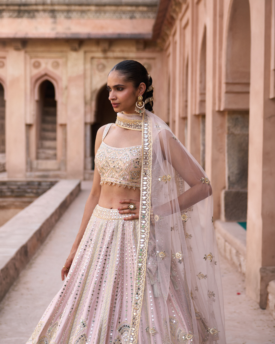 Angad Singh - SEHAR — Soft Peach Raw Silk Lehenga Set From Zariya